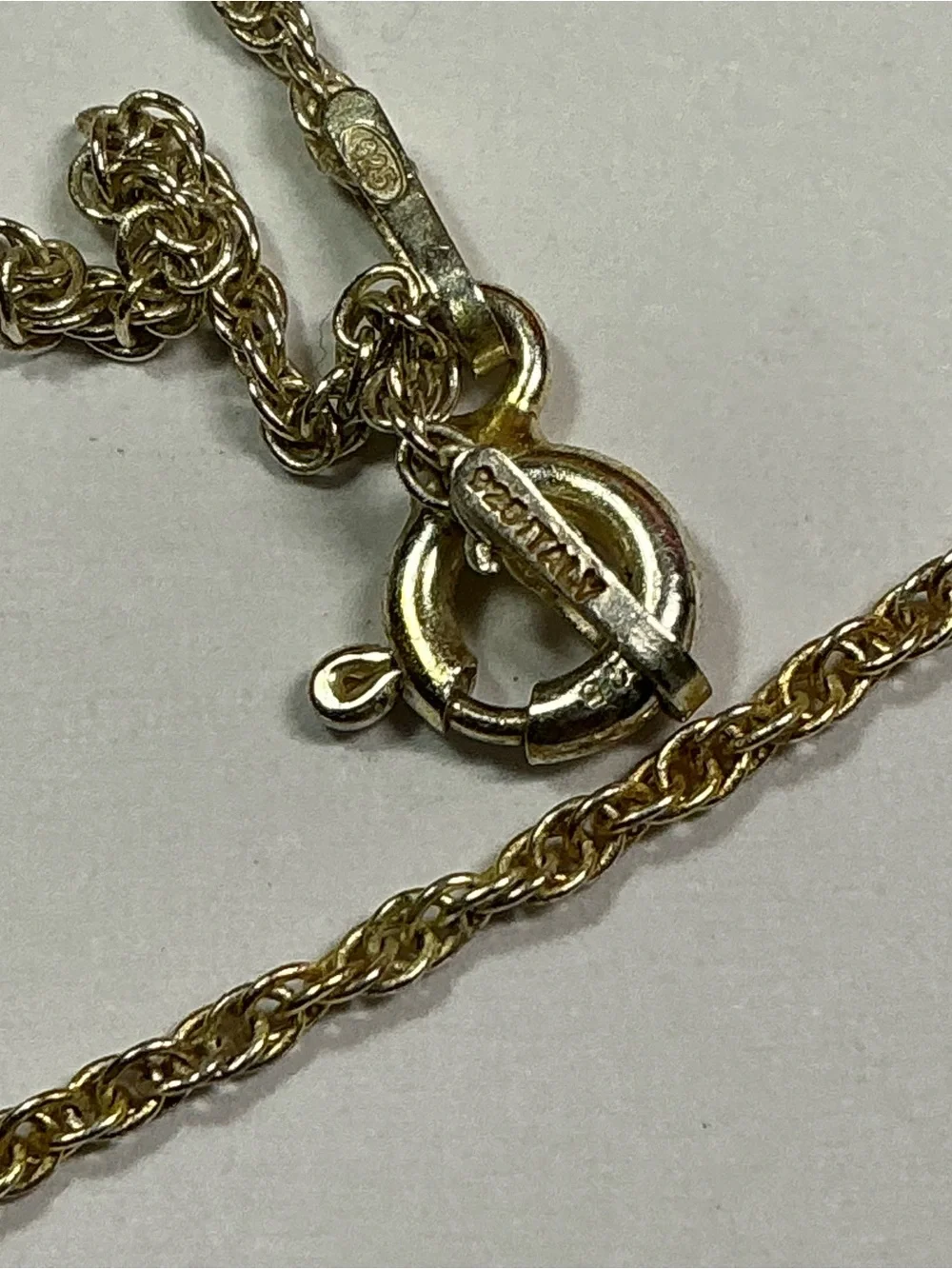 Sterling Silver Italian Double Links Petite Necklace. 18 inches long